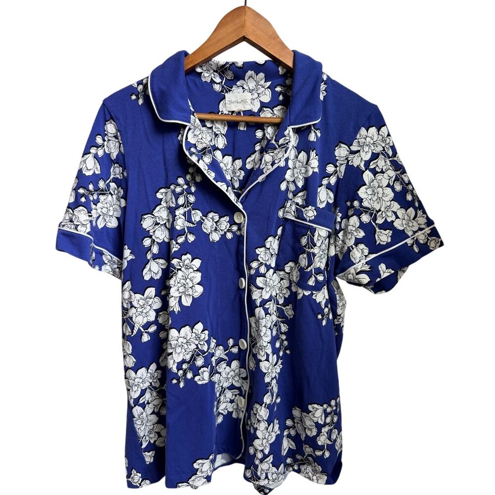 Bead head pj's set blue with white flowers size xl